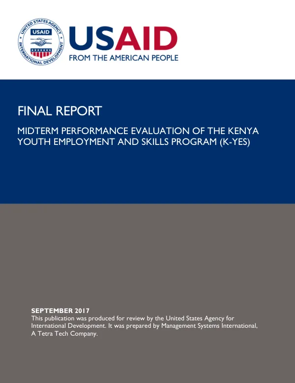 Final report : mid-term performance evaluation of the Kenya youth employment and skills program (K-YES)