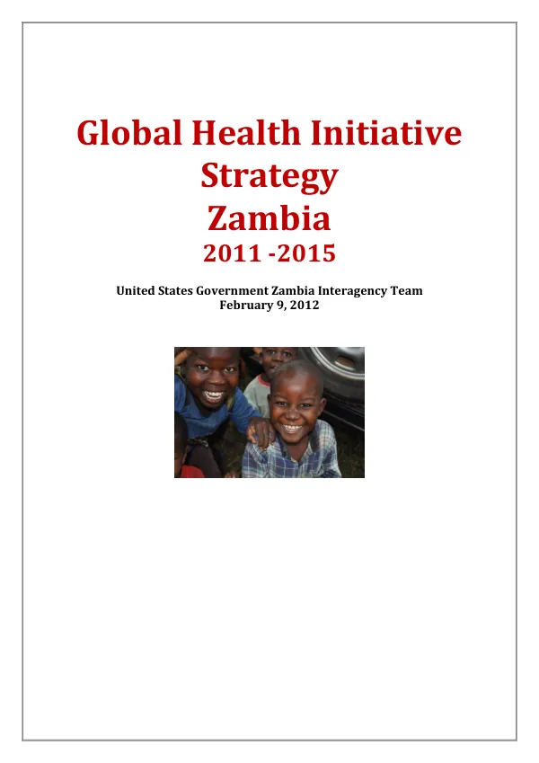 Global health initiative strategy Zambia 2011-2015