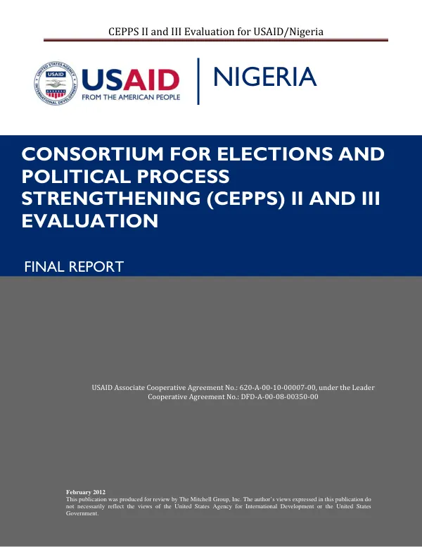 Consortium For Elections and Political Process Strengthening (CEPPS) II and III evaluation : final report