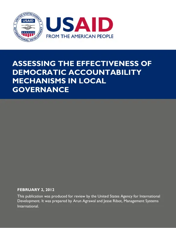 Assessing the effectiveness of democratic accountability mechanisms in local governance