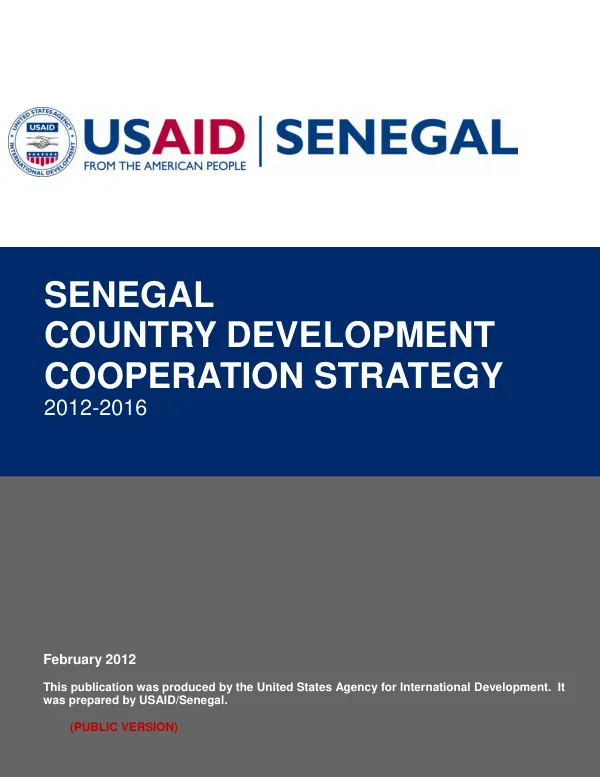 Senegal country development cooperation strategy 2012-2016