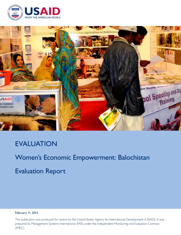 Women"s economic empowerment : Balochistan - evaluation report
