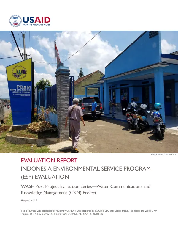 Evaluation report : Indonesia environmental service program (ESP) evaluation