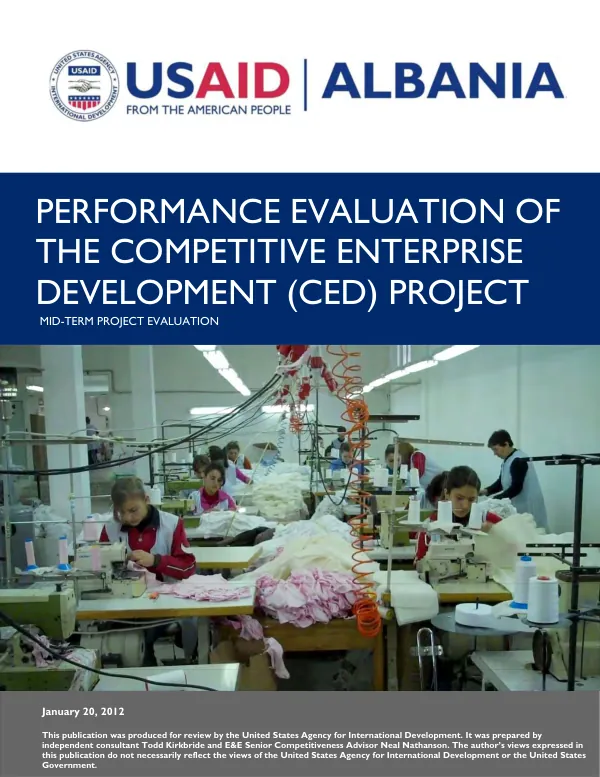 Performance evaluation of the competitiveness enterprise development program : final report