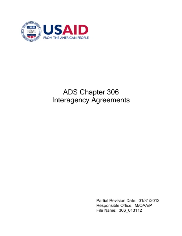ADS chapter 306 : interagency agreements