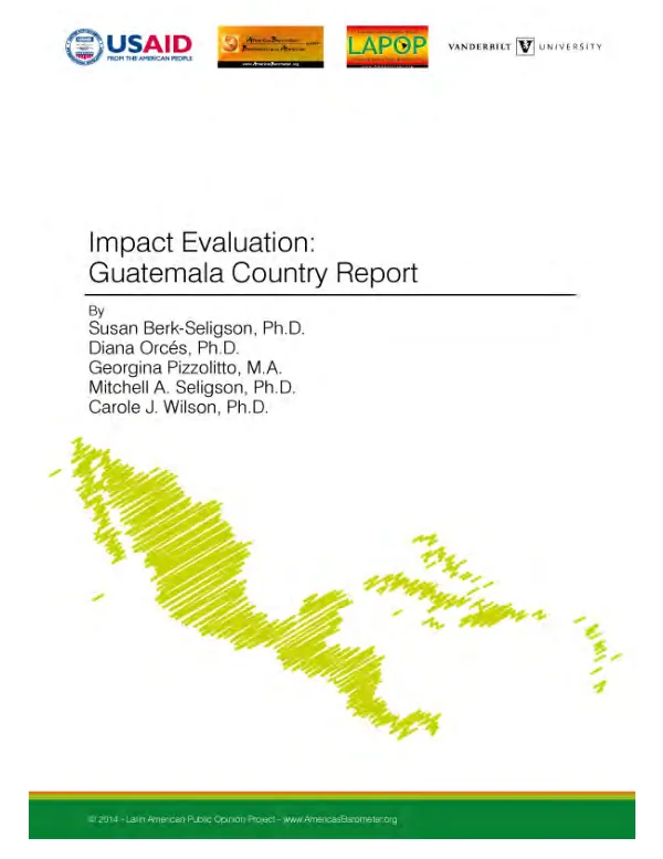 Impact evaluation [of USAID's community-based crime and violence prevention approach in Central America] Guatemala country report