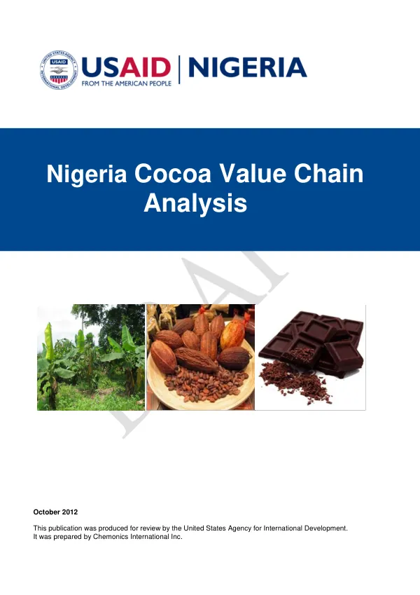 Nigeria Cocoa Value Chain Analysis
