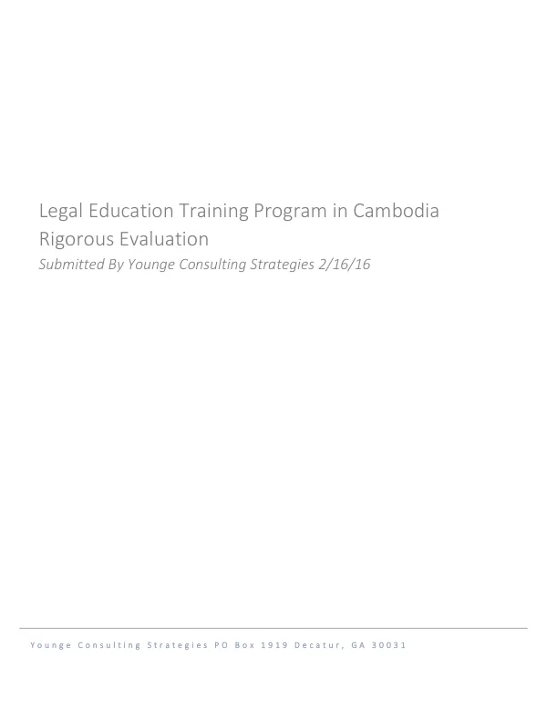 Legal education training program in Cambodia : rigorous evaluation