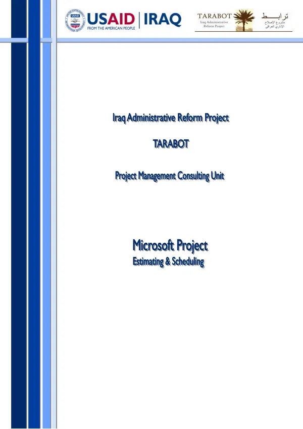Microsoft Project Estimating & Scheduling
