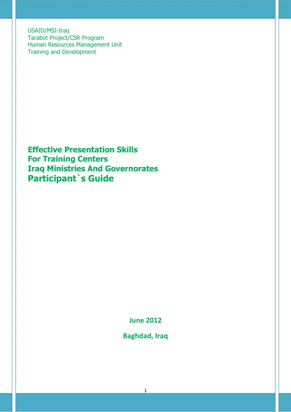 Effective Presentation Skills Participant`s Guideline
