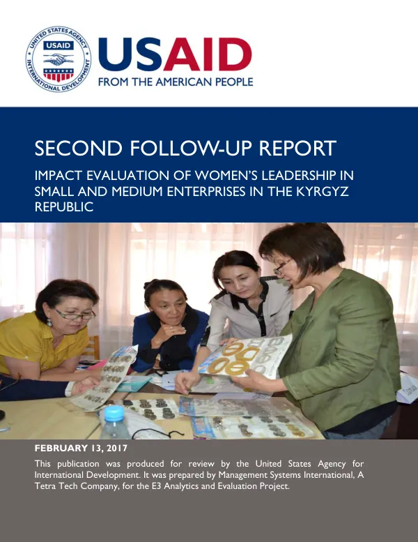 Second follow-up report : impact evaluation of women's leadership in small and medium enterprises in the Kyrgyz Republic