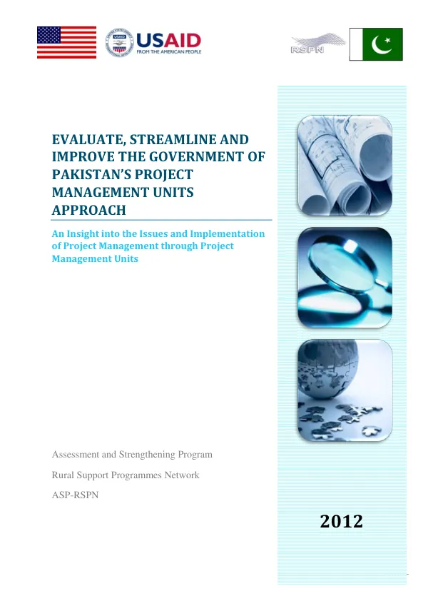 EVALUATE, STREAMLINE AND IMPROVE THE GOVERNMENT OF PAKISTAN’S PROJECT MANAGEMENT UNITS