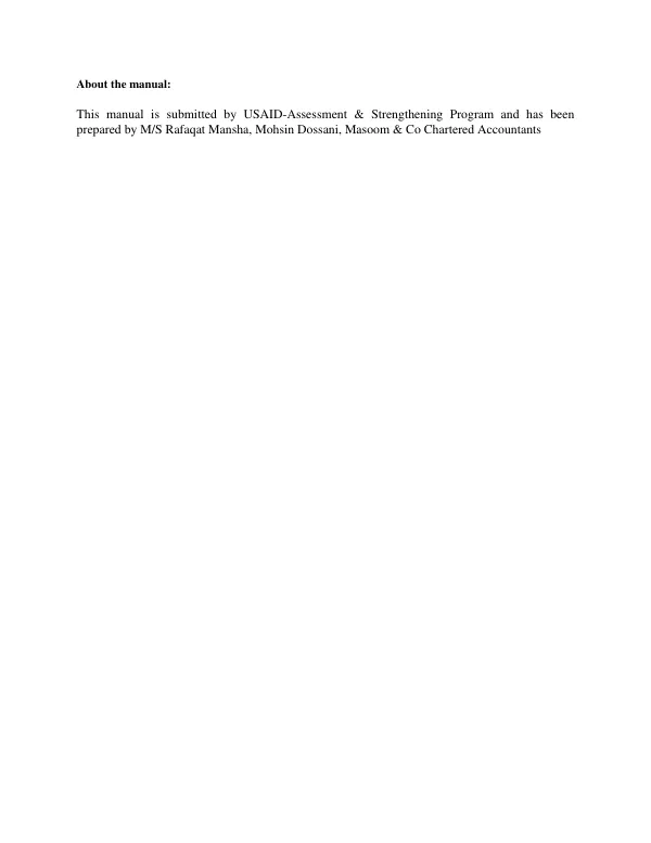 Financial Management Manual Health Services Academy Pakistan