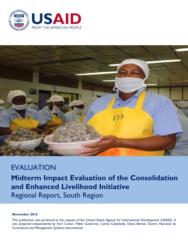 Midterm impact evaluation of the consolidation and enhanced livelihood initiative : regional report, South Region