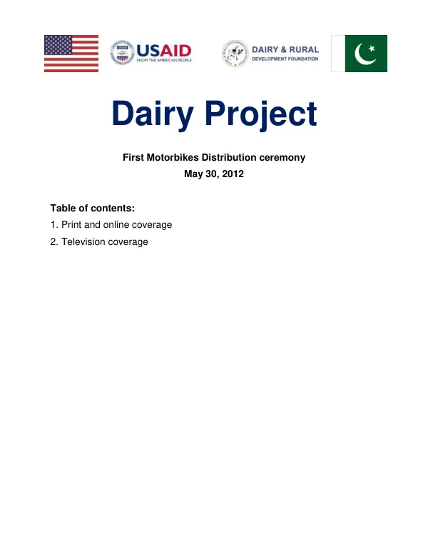 Media Coverage: Motor by Distribution for Dairy Sector Technicians