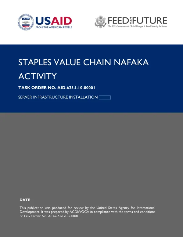 NAFAKA Server Infrastructure Installation