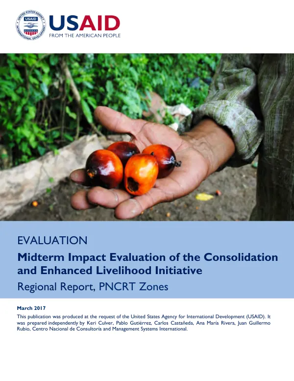 Midterm impact evaluation of the consolidation and enhanced livelihood initiative : regional report, PNCRT Zones