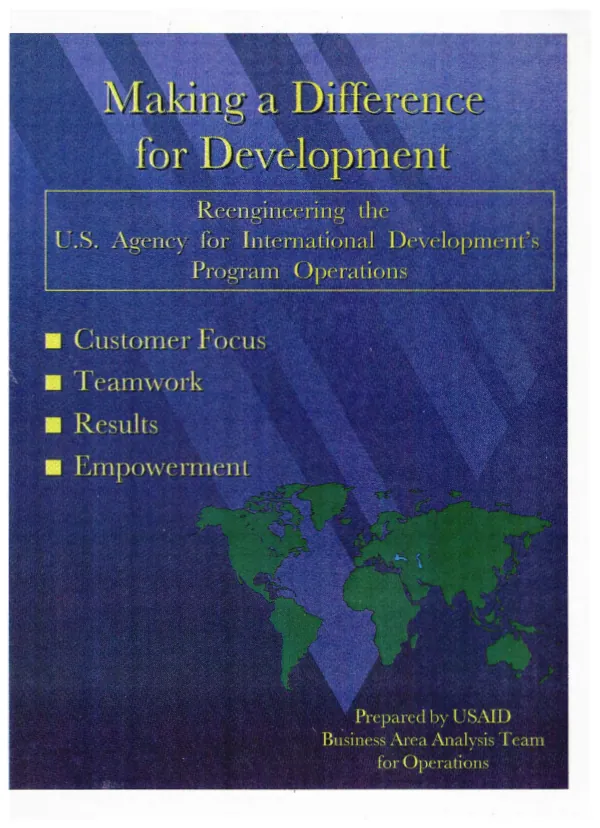 Final report of the business area analysis team for operations reengineering : `making a difference for development"