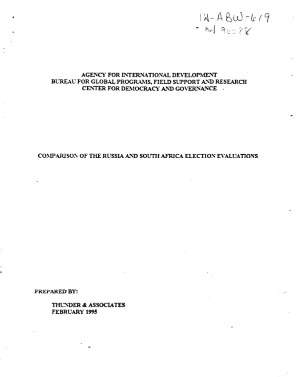 Comparison of the Russia and South Africa election evaluations