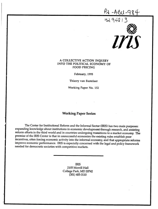 Collective action inquiry into the political economy of food pricing