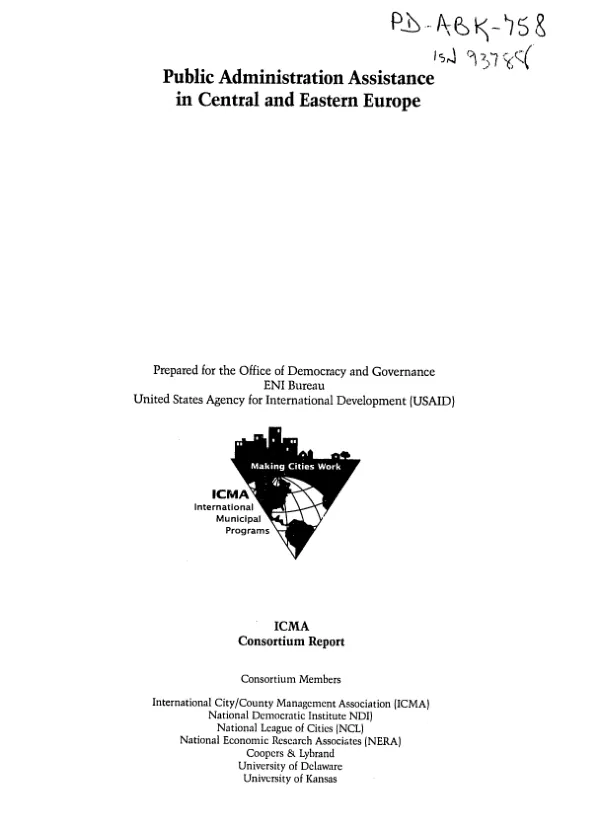 Public administration assistance to the Federation of Bosnia - Herzegovina, City of Sarajevo and Central Bosnia - Herzegovina -- final report
