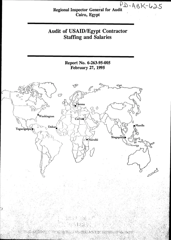 Audit of USAID/Egypt contractor staffing and salaries