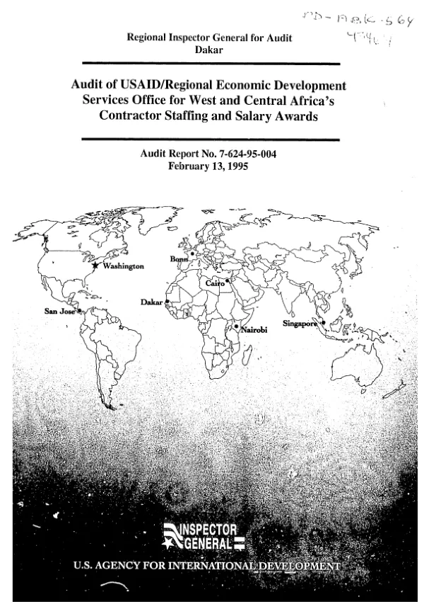 Audit of USAID/Regional Economic Development Services Office for West and Central Africa"s contractor staffing and salary awards