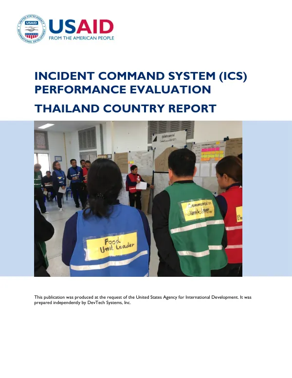Incident command system (ICS) performance evaluation : Thailand country report