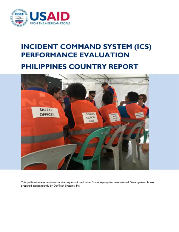 Incident command system (ICS) performance evaluation : Philippines country report