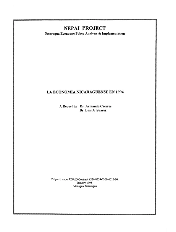 La economia Nicaraguense en 1994