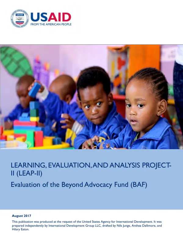 Evaluation of the Beyond Advocacy Fund (BAF) : evaluation report