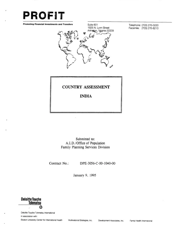 Country assessment -- India