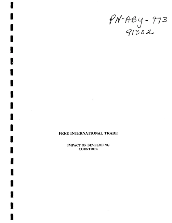 Free international trade : impact on developing countries