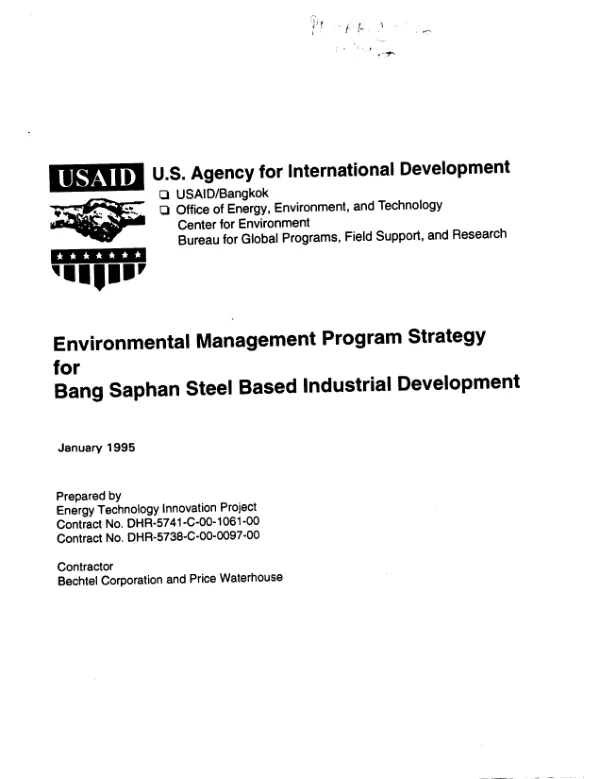 Environmental management program strategy for Bang Saphan steel based industrial development