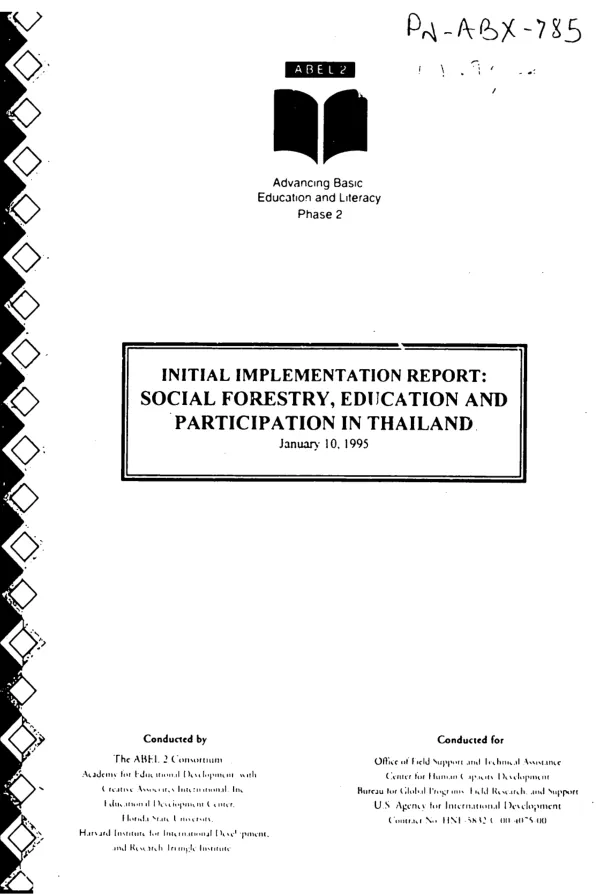 Initial implementation report : social forestry, education and participation in Thailand