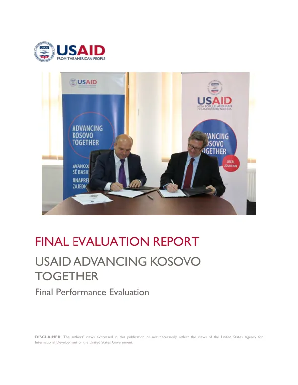 Advancing Kosovo together : final performance evaluation