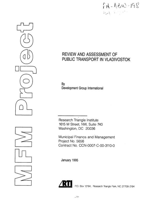 Review and assessment of public transport in Vladivostok