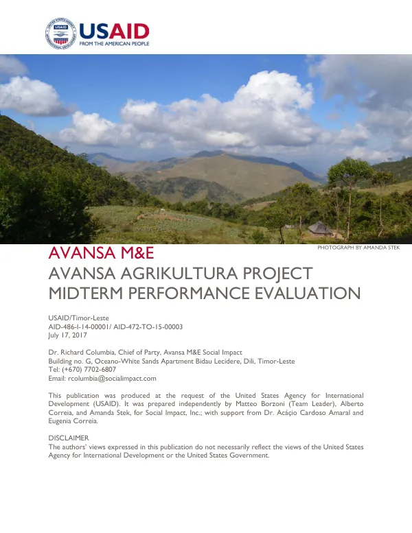 Avansa agrikultura project midterm performance evaluation