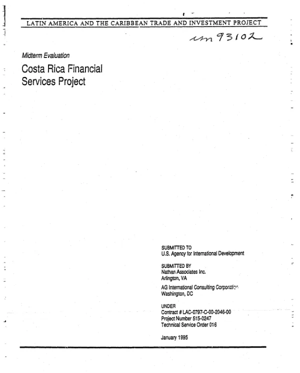 Midterm evaluation : Costa Rica financial services project