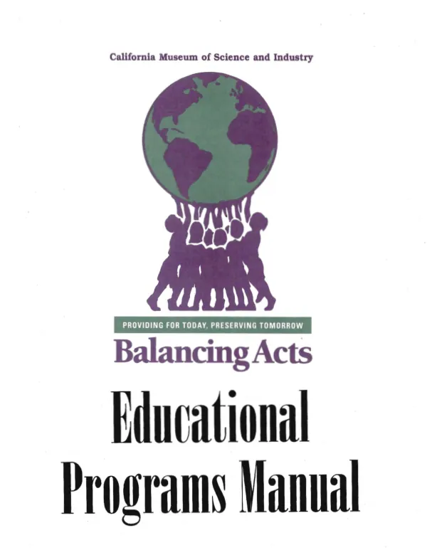 Balancing acts : providing for today, preserving tomorrow : educational programs manual