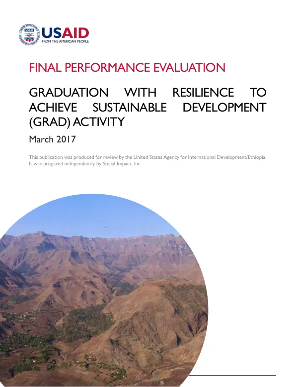 Graduation with resilience to achieve sustainable development (GRAD) activity : final performance evaluation