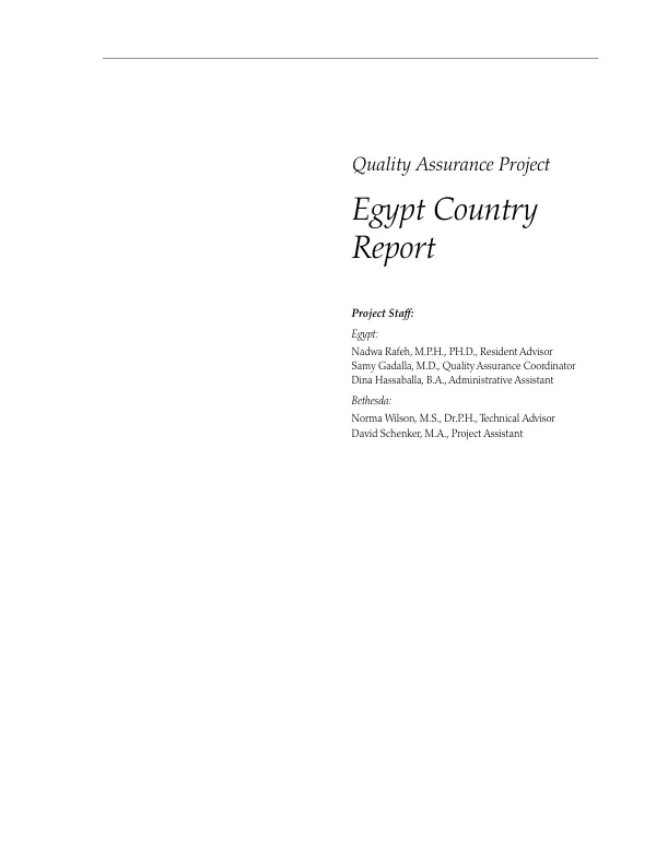 Egypt country report