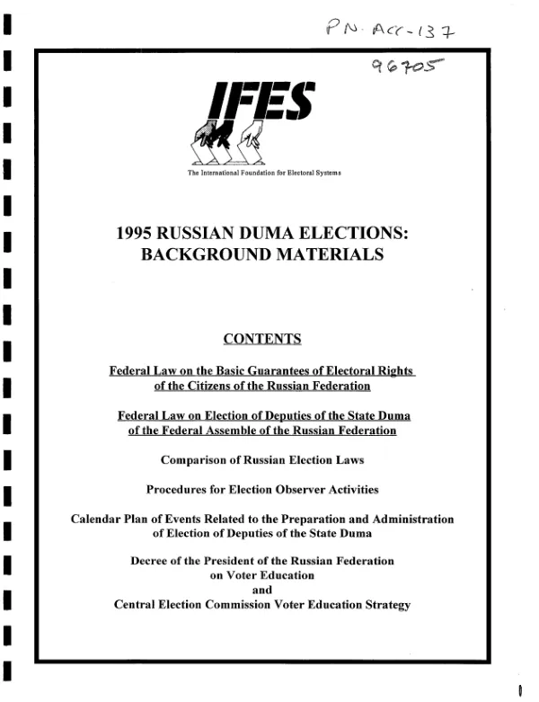 1995 Russian Duma elections : background materials