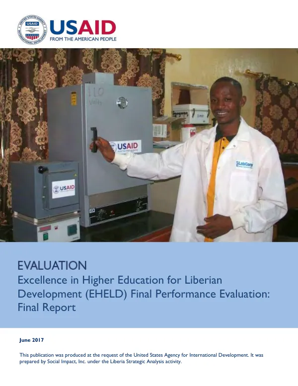 Excellence in higher education for Liberian development (EHELD) final performance evaluation
