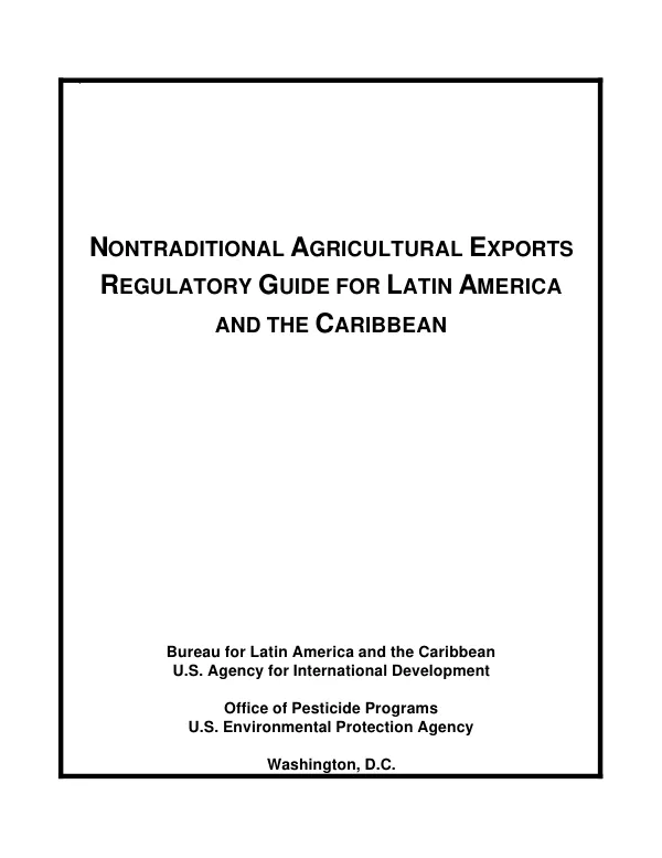 Nontraditional agricultural exports : regulatory guide for Latin America and the Caribbean