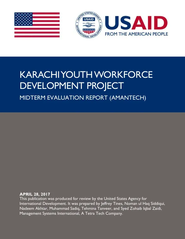 Karachi youth workforce development project : midterm evaluation report (Amantech)