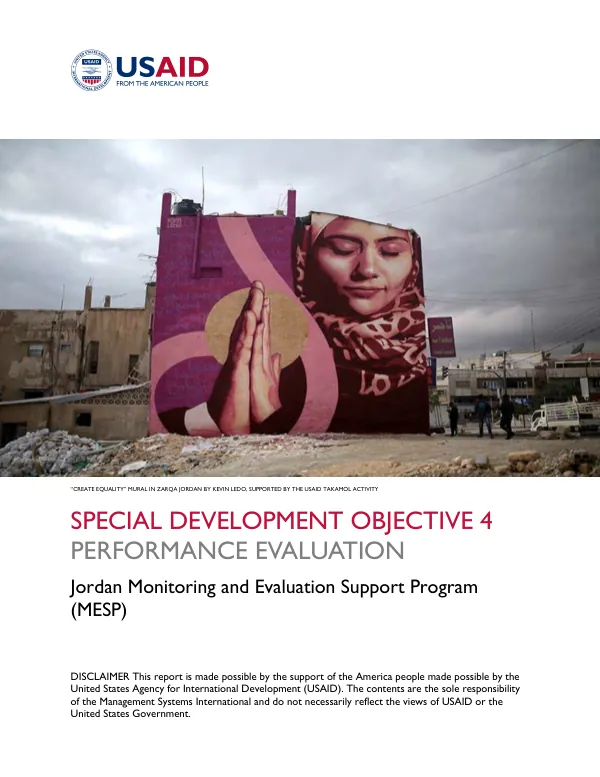 Special development objective 4 performance evaluation