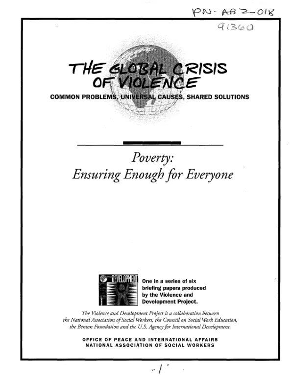 Poverty : ensuring enough for everyone