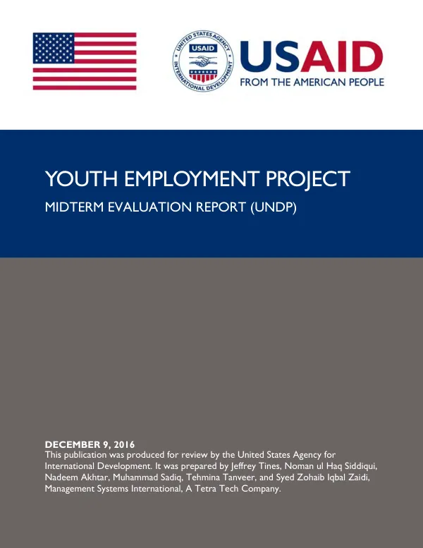 Youth employment project midterm evaluation report (UNDP)