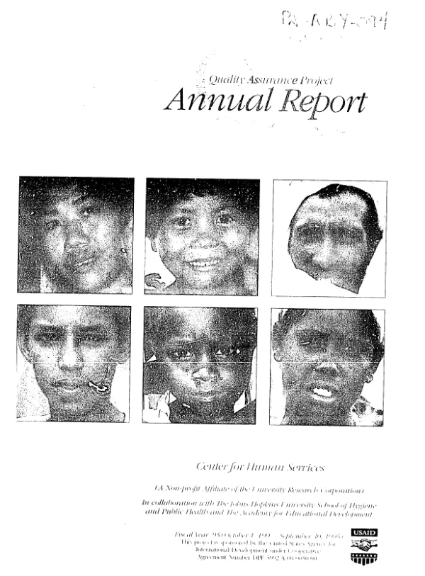 Quality assurance project [QAP] annual report : fiscal year 95 (October 1, 1994-September 30, 1995)